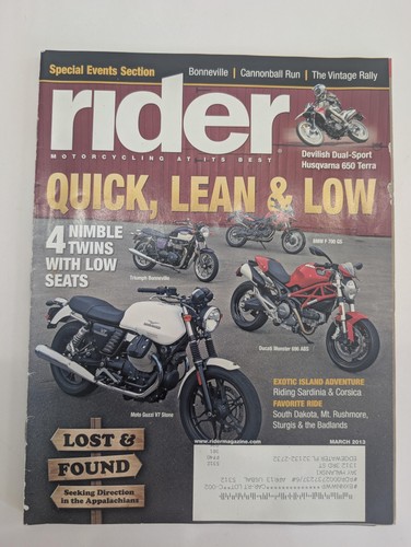 Rider motorcycle magazine - motorcycle,